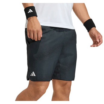 Men's Club Graphic 9 Inch Tennis Shorts Carbon-Apparel-Adidas-JY9592-3-Tennis Express