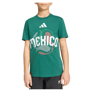 Juniors' Mexico World Cup 2026 Soccer Tee Dark Green,Apparel,Adidas,,,Tennis Express,JZ8866-1