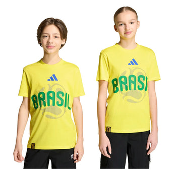 Junior's Brazil OLP Soccer Tee Bright Yellow,Apparel,Adidas,,,Tennis Express,JZ8880_8