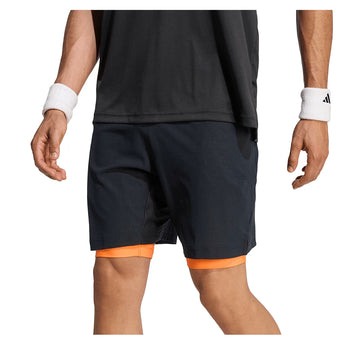 Men's Melbourne Tennis Short Set Black-Apparel-Adidas-KB3385-S26-3-Tennis Express