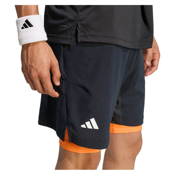 Men's Melbourne Tennis Short Set Black-Apparel-Adidas-KB3385-S26-6-Tennis Express