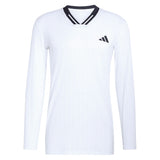 Men's Roland Garros Longsleeve WOW Tennis Top White-Apparel-Adidas-KB3440_1-Tennis Express