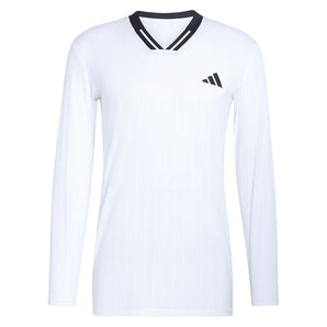 Men's Roland Garros Longsleeve WOW Tennis Top White-Apparel-Adidas-KB3440_1-Tennis Express
