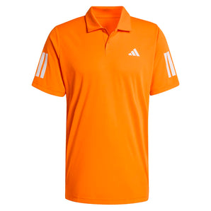 Men's Club 3 Stripe Tennis Polo Pure Orange-Apparel-Adidas-KB9709-S26-1-Tennis Express