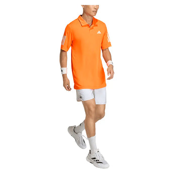 Men's Club 3 Stripe Tennis Polo Pure Orange-Apparel-Adidas-KB9709-S26-5-Tennis Express