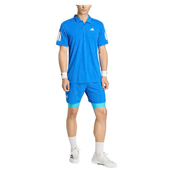 Men's Club 3 Stripe Tennis Polo Glory Blue-Apparel-Adidas-KB9710-S26-5-Tennis Express