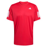 Men's Club 3 Stripe Tennis Tee Pure Ruby-Apparel-Adidas-KB9727-S26-1-Tennis Express