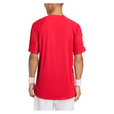 Men's Club 3 Stripe Tennis Tee Pure Ruby-Apparel-Adidas-KB9727-S26-4-Tennis Express