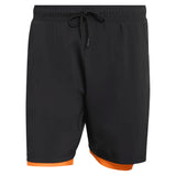 Men's Club 2IN1 7 Inch Tennis Short Black and Pure Orange-Apparel-Adidas-KB9733-S26-1-Tennis Express