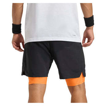 Men's Club 2IN1 7 Inch Tennis Short Black and Pure Orange-Apparel-Adidas-KB9733-S26-4-Tennis Express