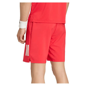 Men's Club 9 Inch 3 Stripe Shorts Pure Ruby-Apparel-Adidas-KB9744-4-Tennis Express
