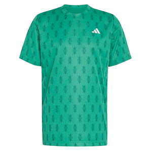 Men's Club Graphic Tennis Tee Semi Court Green,Apparel,Adidas,Semi Court Green,XS,Tennis Express,KD1744-1