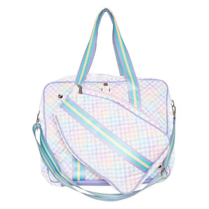 Gingham Pickleball Bag Rainbow-Bags-Katydid-KDC-PBB-08-RNB-Tennis Express