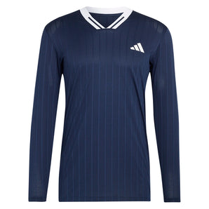Men's Roland Garros Longsleeve WOW Tennis Top Legend Ink-Apparel-Adidas-KE8971_1-Tennis Express