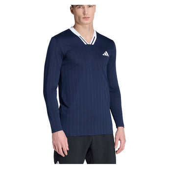Men's Roland Garros Longsleeve WOW Tennis Top Legend Ink-Apparel-Adidas-KE8971_2-Tennis Express