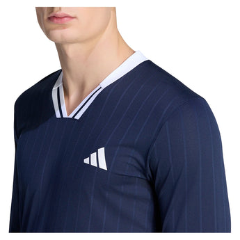 Men's Roland Garros Longsleeve WOW Tennis Top Legend Ink-Apparel-Adidas-KE8971_4-Tennis Express