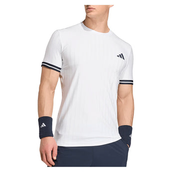 Men's Roland Garros Freelift Pro Tennis Tee White-Apparel-Adidas-KE8972_2-Tennis Express