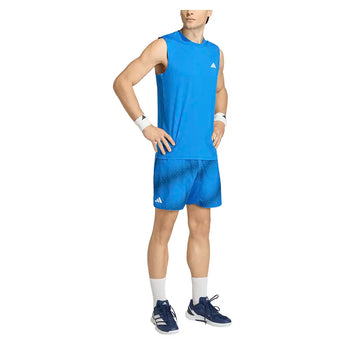 Men's Club 9 Inch Graphic Tennis Short Glory Blue-Apparel-Adidas-KE9312-5-Tennis Express