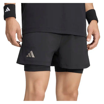 Men's New York 7 Inch Tennis Shorts and Tight Set Black,Apparel,Adidas,,,Tennis Express,KF7393-3