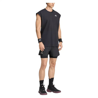 Men's New York 7 Inch Tennis Shorts and Tight Set Black,Apparel,Adidas,,,Tennis Express,KF7393-5