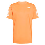 Men's Club 3 Stripe Tennis Tee Pure Orange-Apparel-Adidas-KG0242-S26-1-676805Tennis Express