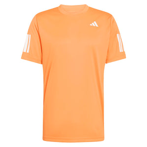 Men's Club 3 Stripe Tennis Tee Pure Orange-Apparel-Adidas-KG0242-S26-1-676805Tennis Express