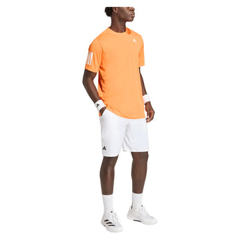 Men's Club 3 Stripe Tennis Tee Pure Orange-Apparel-Adidas-KG0242-S26-5-Tennis Express