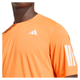 Men's Club 3 Stripe Tennis Tee Pure Orange-Apparel-Adidas-KG0242-S26-6-Tennis Express