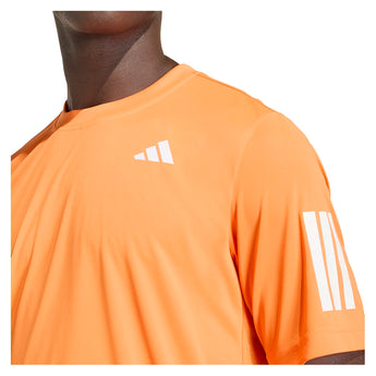 Men's Club 3 Stripe Tennis Tee Pure Orange-Apparel-Adidas-KG0242-S26-6-Tennis Express