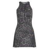 Women's Stella McCartney Printed Training Dress Dove Grey and Carbon,Apparel,Adidas,Dove Grey/Carbon,XS,Tennis Express,KG3235-1