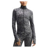 Women's Stella McCartney Longsleeve Printed Midlayer Training Top Dove Grey and Carbon,Apparel,Adidas,,,Tennis Express,KG3263-3