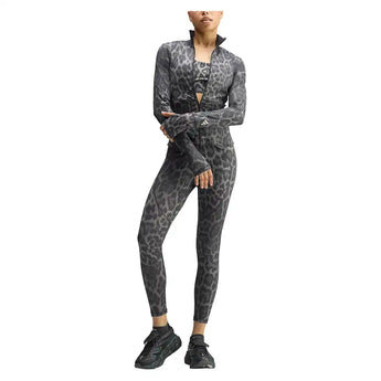 Women's Stella McCartney Longsleeve Printed Midlayer Training Top Dove Grey and Carbon,Apparel,Adidas,,,Tennis Express,KG3263-5