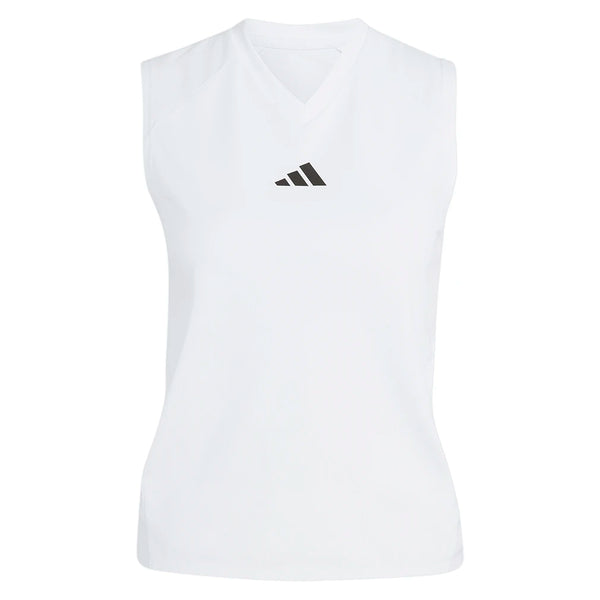 Women's London Match Pro Tennis Tank White,Apparel,Adidas,White,XS,Tennis Express,KH1114