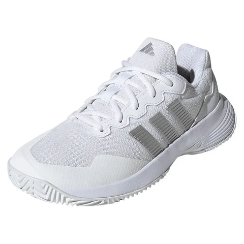 ステキ〜❗️ホワイトターコイズ❤️ Women's GameCourt 2 Tennis Shoes Core White and Silver Metallic