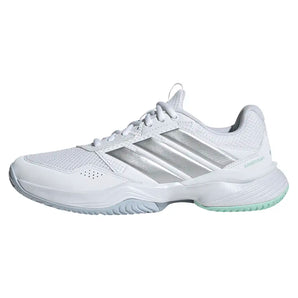 Women's GameCourt 3 Shoes White and Silver Metallic,Footwear,Adidas,,,Tennis Express,KI2864-1