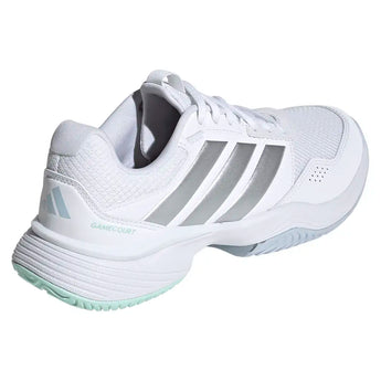 Women's GameCourt 3 Shoes White and Silver Metallic,Footwear,Adidas,,,Tennis Express,KI2864-4
