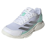 Women's Courtquick Padel Shoes White and Silver Metallic,Footwear,Adidas,White/Silver Metallic,5,Tennis Express,KI3592-F26