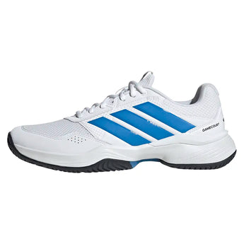 Men's GameCourt 3 Shoes White and Lucid Ray Blue,Footwear,Adidas,,,Tennis Express,KI3596-1