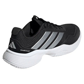 Women's GameCourt 3 Tennis Shoes Black and Silver Metallic,Footwear,Adidas,,,Tennis Express,KI3601-4