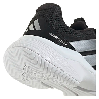 Women's GameCourt 3 Tennis Shoes Black and Silver Metallic,Footwear,Adidas,,,Tennis Express,KI3601-7