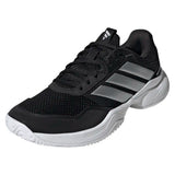 Women's GameCourt 3 Tennis Shoes Black and Silver Metallic,Footwear,Adidas,Black/Silver Metallic,5,Tennis Express,KI3601-y