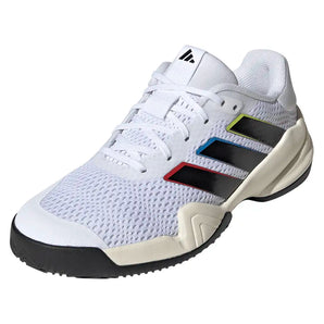 Juniors' Barricade Shoes White and Black,Footwear,Adidas,White/Black,1Y,Tennis Express,KI3607-y
