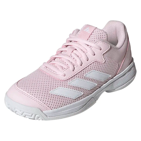 Juniors' Courtflash Shoes Distilled Pink and White,Footwear,Adidas,Distilled Pink/White,10.5C,Tennis Express,KK3866-F26-y