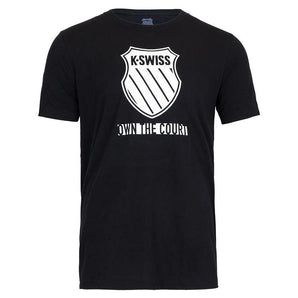 Men's Own The Court Tennis Tee-Apparel-K-Swiss-KMT42-S25-BLACK-Tennis Express