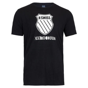 Men's Own The Court Tennis Tee-Apparel-K-Swiss-KMT42-S25-BLACK-Tennis Express