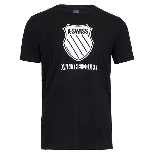 Men's Own The Court Tennis Tee-Apparel-K-Swiss-KMT42-S25-BLACK-Tennis Express