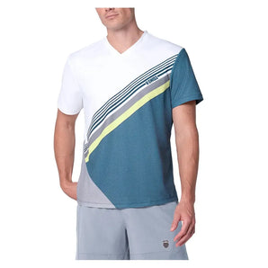 Men's Influx V Short Sleeve Tennis Top Mojito-Apparel-K-Swiss-KMT76-34D317F25-Tennis Express