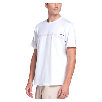 Men's Fracture Short Sleeve Tennis Top White-Apparel-K-Swiss-KMT80-60G110-1-Tennis Express