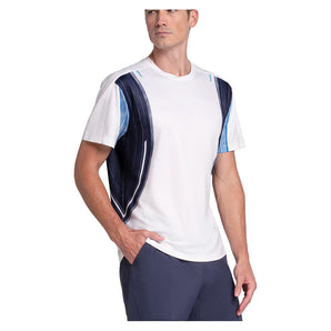 Men's Breakline Stripe Short Sleeve Tennis Top Peacoat-Apparel-K-Swiss-, [current_file_name-Tennis Express