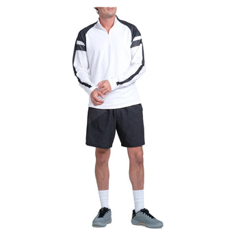 Men's Strike 1/4 Zip Tennis Long Sleeve Charcoal, K-Swiss, Tennis Express, KMT83-39J040-3